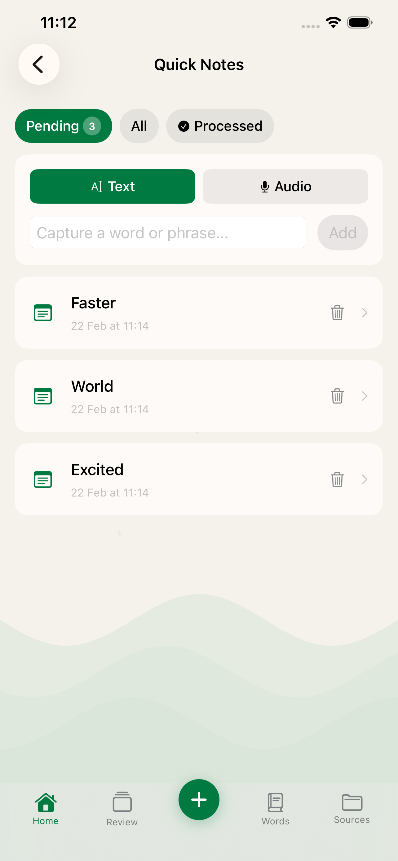Quick Notes in Language Den